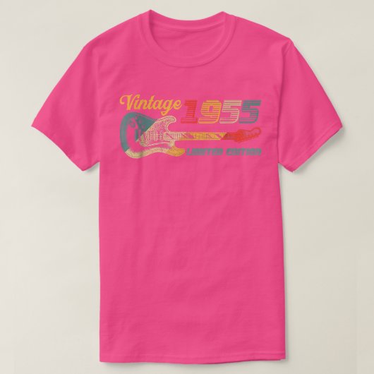 ギター恋人67歳ヴィンテージ1955限定編集 Tシャツ (デザイン正面)