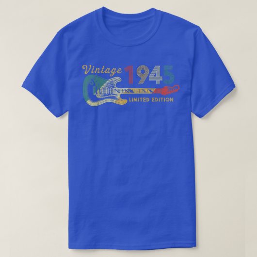 ギター恋人77歳のギフトヴィンテージ1945 Limite Tシャツ (デザイン正面)