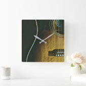 ギター愛好家への贈り物 スクエア壁時計 (ホーム)