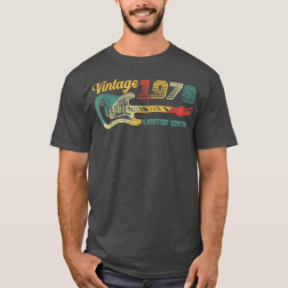 ギター愛好家52歳ヴィンテージ1970限定編集 Tシャツ