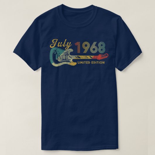 ギター愛好家54歳ギフト1968年7月限定E Tシャツ (デザイン正面)
