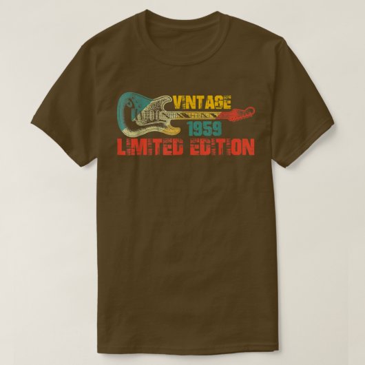 ギター愛好家63歳ヴィンテージ1959限定編集 Tシャツ (デザイン正面)
