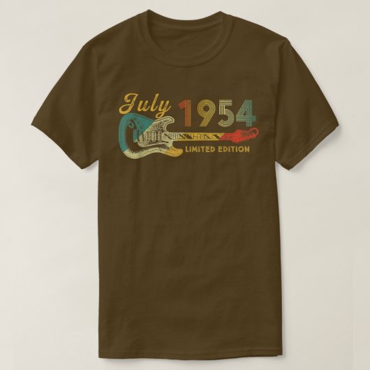 ギター愛好家68歳ギフト1954年7月限定E Tシャツ (デザイン正面)