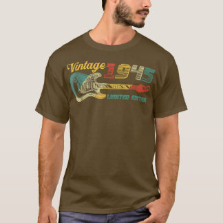 ギター愛好家77歳ヴィンテージ1945限定編集 Tシャツ