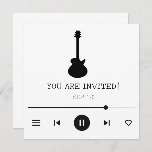 ギター招待状-数々の使用 招待状 (正面/裏面)