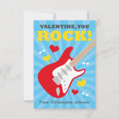 ギター教室のバレンタインデー子供へス 招待状 (正面)