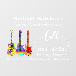 ギター教師の音楽レッスン広告 ウィンドウサイン