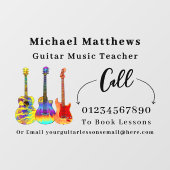 ギター教師の音楽レッスン広告 ウィンドウサイン (シート)