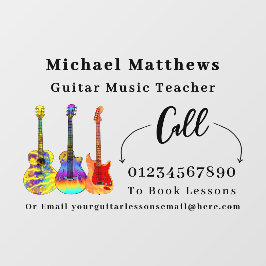 ギター教師の音楽レッスン広告 ウィンドウサイン