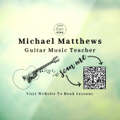 ギター教師の音楽レッスン 広告 QRコード ウィンドウサイン (シート3)