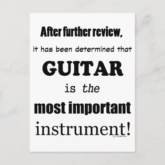 ギター最も重要な楽器 ポストカード (正面)