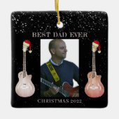 ギター最高のパパ2022年のクリスマスセラミックorname セラミックオーナメント (正面)