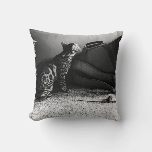 ギター枕付き猫 クッション (正面)