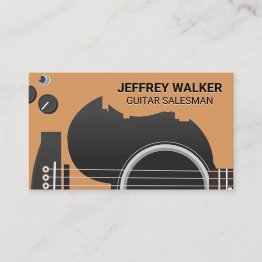 ギター楽器の背景 名刺 (正面)