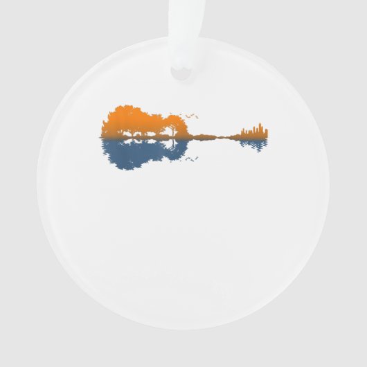 ギター湖の影 愛のギター ギフト 音楽愛好家 オーナメント (正面)