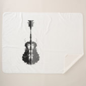 ギター湖の影 愛のギター ギフト 音楽愛好家 シェルパブランケット (正面(横))