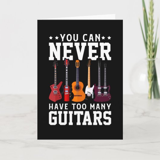 ギター演奏者音楽ギタリストミュージシャンおもしろいバンド カード (正面)