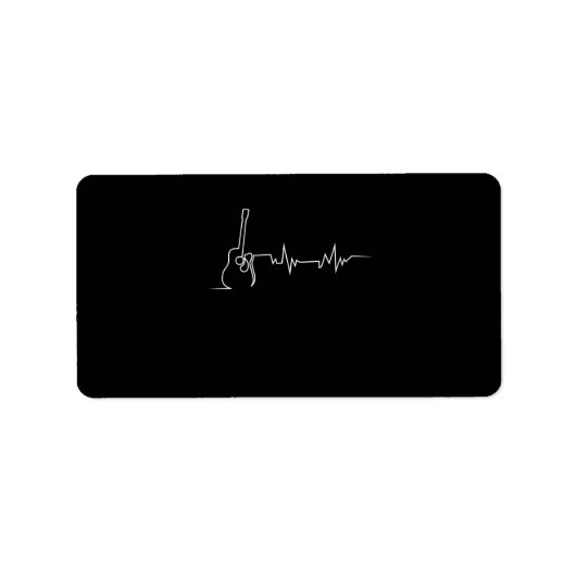 ギター用アコースティックカッコいいギターハートビートギフト ラベル (正面)