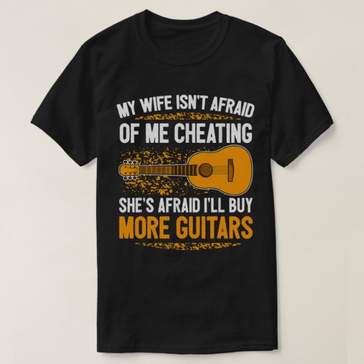 ギター男子 ギタリスト もっとギター 熱狂的ギタリスト Tシャツ (デザイン正面)