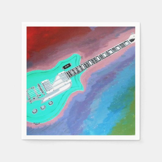 ギター紙ナプキン スタンダードカクテルナプキン (正面)