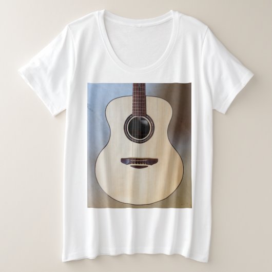 ギター素晴らしー プラスサイズTシャツ (デザイン正面)