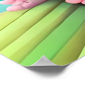 ギター絵画のアコースティックカラフルバラ ポスター (角)