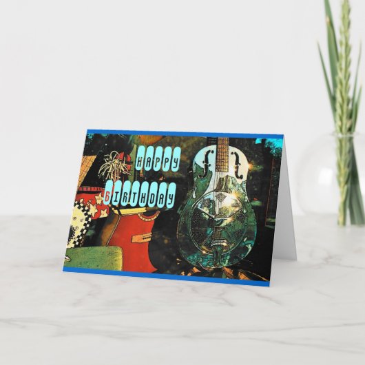 ギター誕生日カーカスタマイズド –  カード (正面)