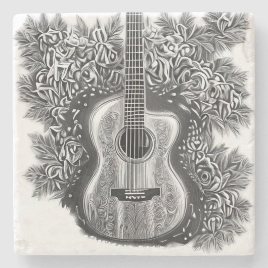 ギター調和コースター ストーンコースター (正面)