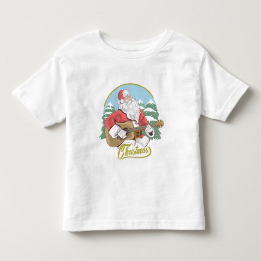 ギター遊のサンタクロース |クリスマス トドラーTシャツ (正面)