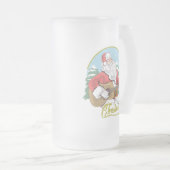 ギター遊のサンタクロース |クリスマス フロストグラスビールジョッキ (正面右)