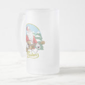 ギター遊のサンタクロース |クリスマス フロストグラスビールジョッキ (正面左)