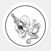 ギター遊のタコ ラウンドシール (正面)