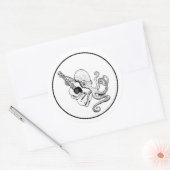 ギター遊のタコ ラウンドシール (封筒)