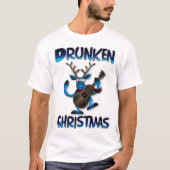 ギター遊の酔ったトナカイの醜いクリスマス Tシャツ (正面)