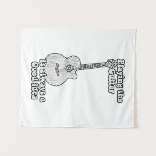 ギター遊は常に良いアイディアだ。B & W タペストリー (正面(横))