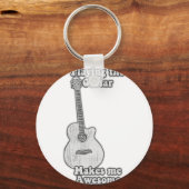 ギター遊は私を作る素晴らし。白黒 キーホルダー (正面)