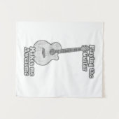 ギター遊は私を作る素晴らし。白黒 タペストリー (正面(横))