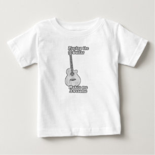 ギター遊は私を作る素晴らし。白黒 ベビーTシャツ