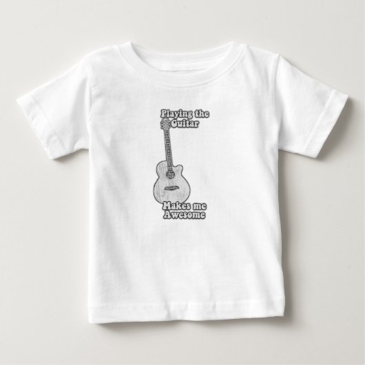 ギター遊は私を作る素晴らし。白黒 ベビーTシャツ (正面)