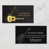 ギター金ゴールド先生DJミュージシャン幾何学模様 名刺 (正面/裏面)