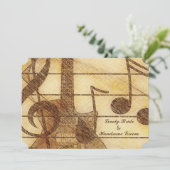 ギター音楽クリームのブラウンの結婚式 招待状 (スタンド正面)