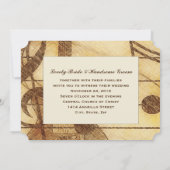 ギター音楽クリームのブラウンの結婚式 招待状 (裏面)