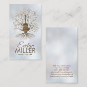 ギター音楽ツリー – 金ゴールドとブラウンズ 名刺 (正面/裏面)