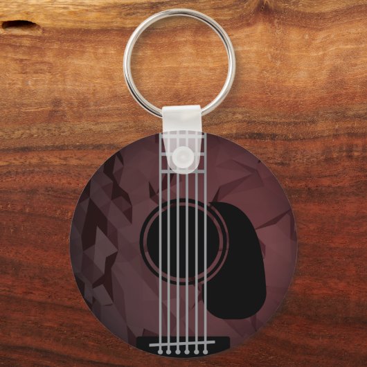 ギター音楽ミニマルモダンリストキーチェーン キーホルダー (裏面)
