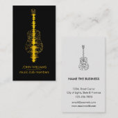 ギター音楽世界の先生プレーヤーの黒の金ゴールドののど 名刺 (正面/裏面)