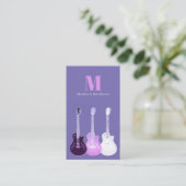 ギター音楽先生カスタムQRコードパープル 名刺 (スタンド正面)