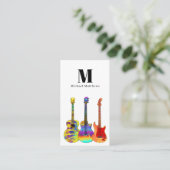 ギター音楽先生QRコードソーシャルメディアカスタム 名刺 (スタンド正面)