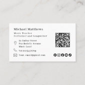 ギター音楽先生QRコードソーシャルメディアカスタム 名刺 (裏面)