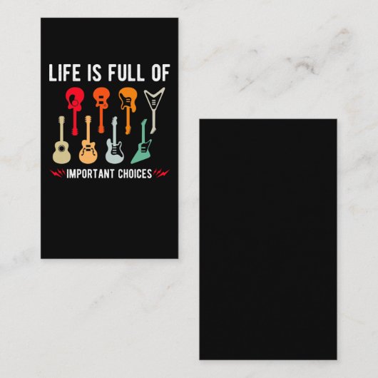 ギター音楽好きのアコースティック・エレキギタリスト 名刺 (正面/裏面)