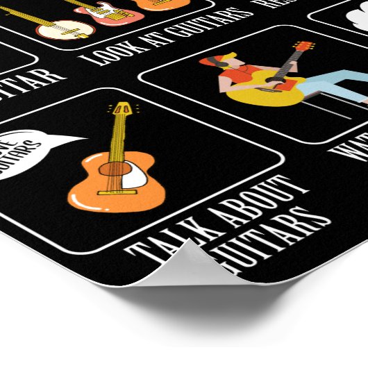 ギター音楽好き私の暇な時間に行うこと ポスター (角)